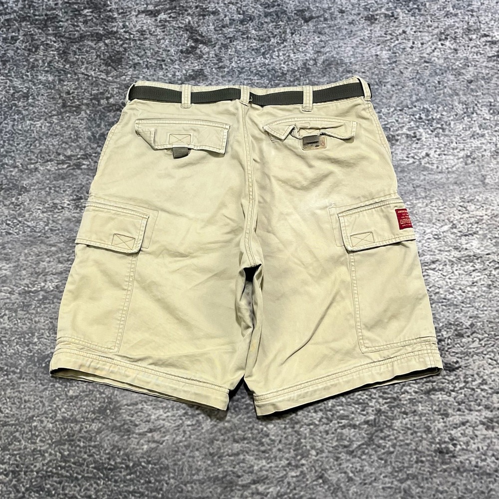 Abercrombie & Fitch Cargo Shorts Mens Medium Beige Y2K Paratrooper Skater‎ Y2K